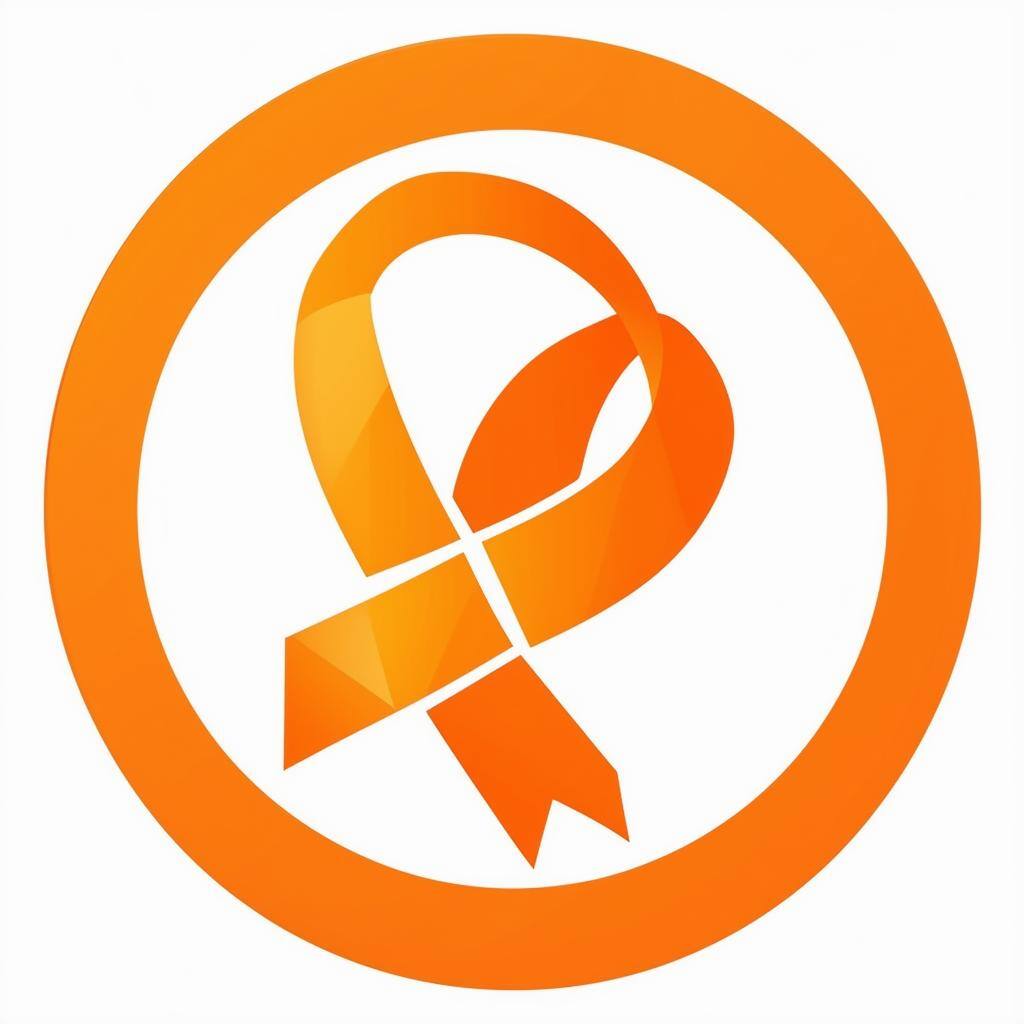 Icon or avatar of Cancer treatment insurance that is orange in color with a white background round border that is also orange